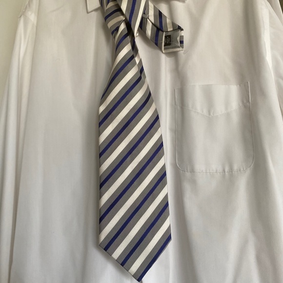 Ermenegildo Zegna Other - ERMENEGILDO ZEGNA MEN'S BLU/WHT/GRY STRIPE SIK TIE
